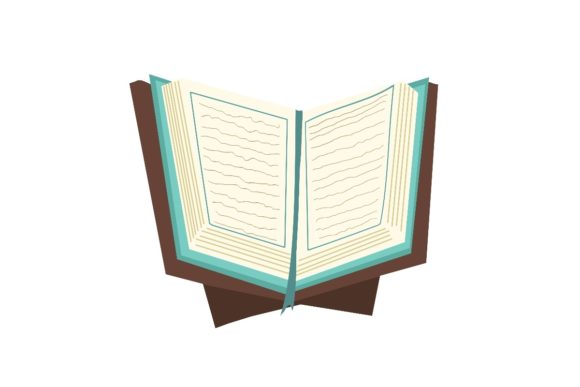 A Serene Touch: The Cute Holy Quran Tosca Color Illustration