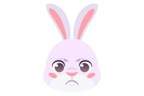 Angry Rabbit Head: The Cute Bunny Color Emoji Font
