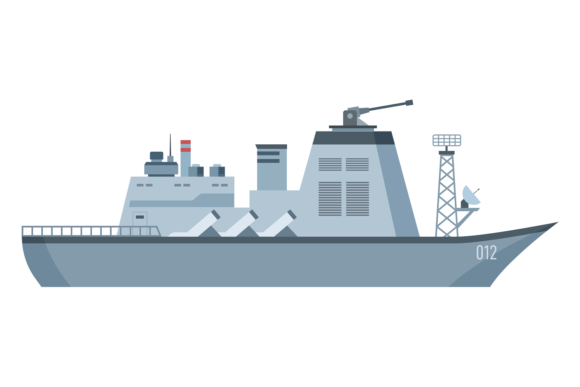 Armed Ship Icon: The Color Battleship Typeface