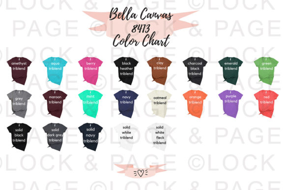 Bella Canvas 8413 Color Chart Mockup: Your Design Launchpad