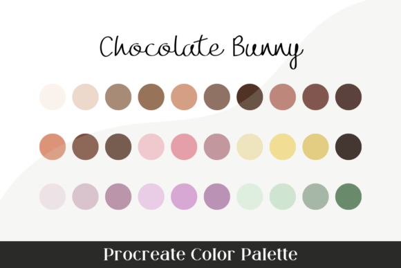 Chocolate Bunny Procreate Color Palette: 30 Swatches for Easter Art