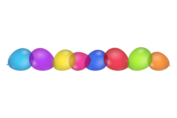 Color Balloons Border: Realistic Transparent Party Graphics