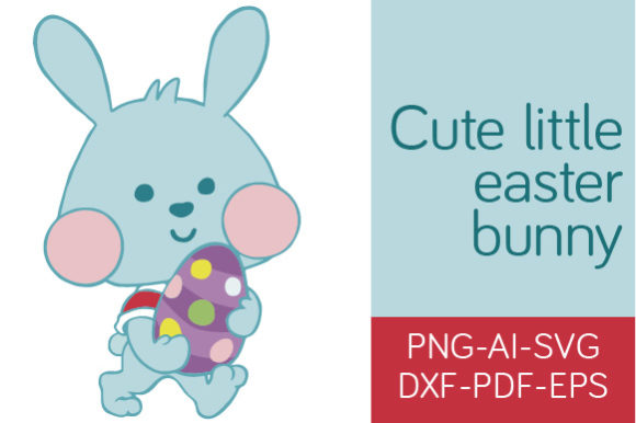 Cute Little Easter Bunny - Color Version: Your Go-To Design Asset