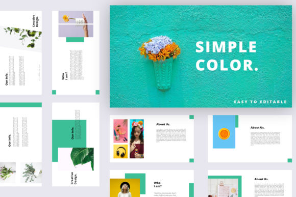 Elevate Your Visuals with Simple Color: A Modern PowerPoint Template