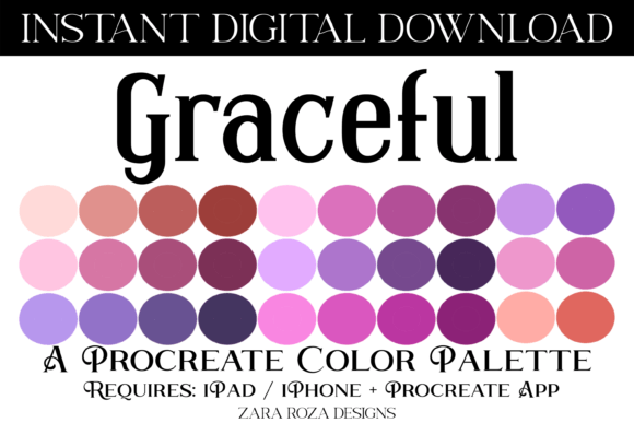 Graceful Procreate Color Palette: Soft Pastels & Vibrant Hues for Digital Art