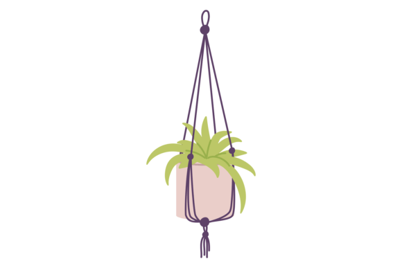 Hanging Houseplant on Rope Color Icon: A Fresh Take on Modern Typography