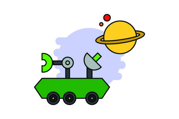 Icon Space Cute Saturn Color Outline: A Playful Design Asset