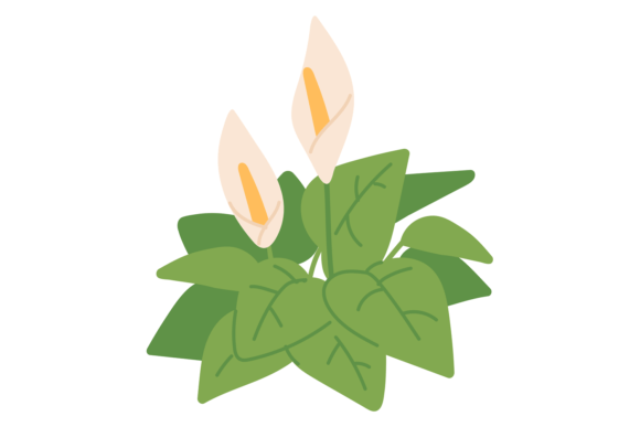 Peace Lily Color Icon: A Botanical Design Asset for Modern Branding