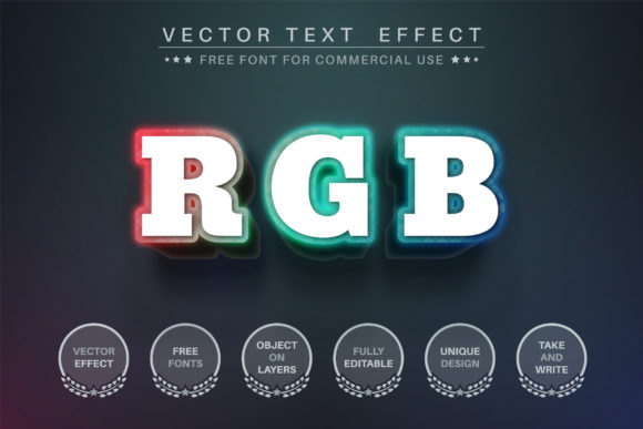 RGB Color - Editable Text Effect: A Vibrant Design Asset