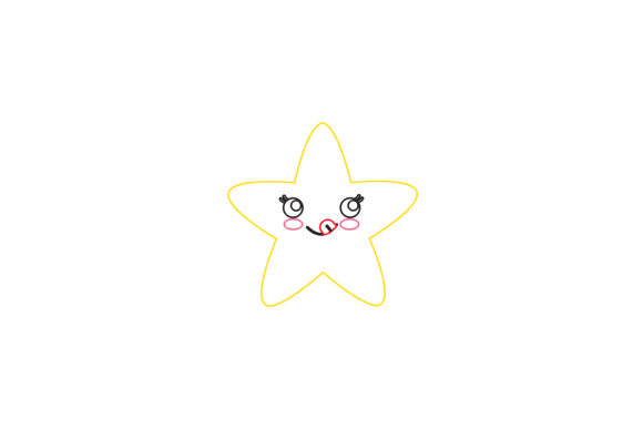 Sky Star Kawaii Cute Color Line: A Playful Asset for Modern Designers