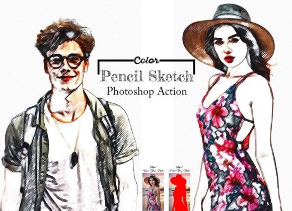 Transform Photos into Art with Color Pencil Sketch Photoshop Action