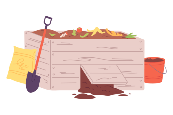 Unearthing the Charm of Organic Waste Pile in Wooden Box Color I