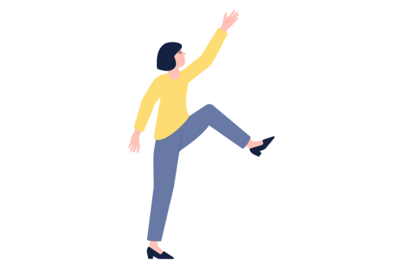 Woman Stepping Up: The Dynamic Energy of a Climbing Person Color Type
